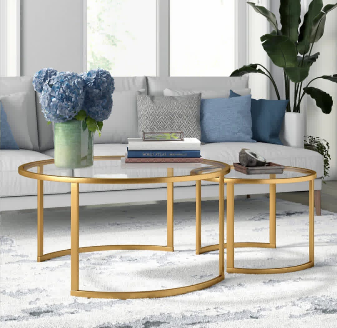 Zora glass coffe table steel