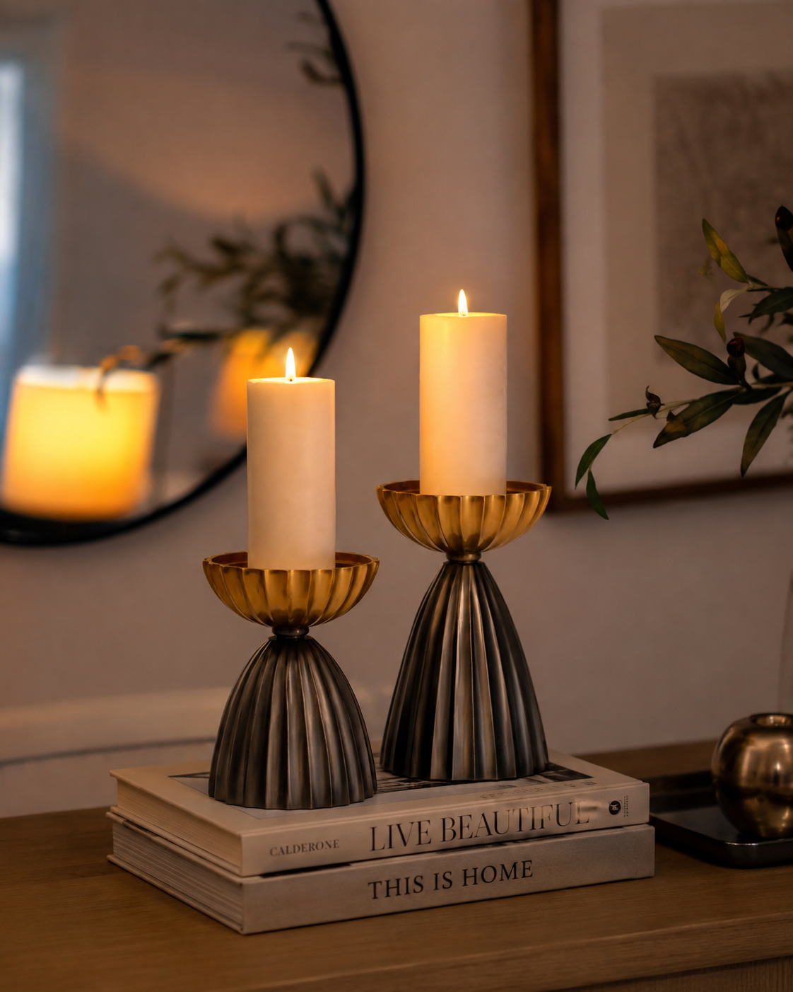 Sahara bloom candle stand set of 2