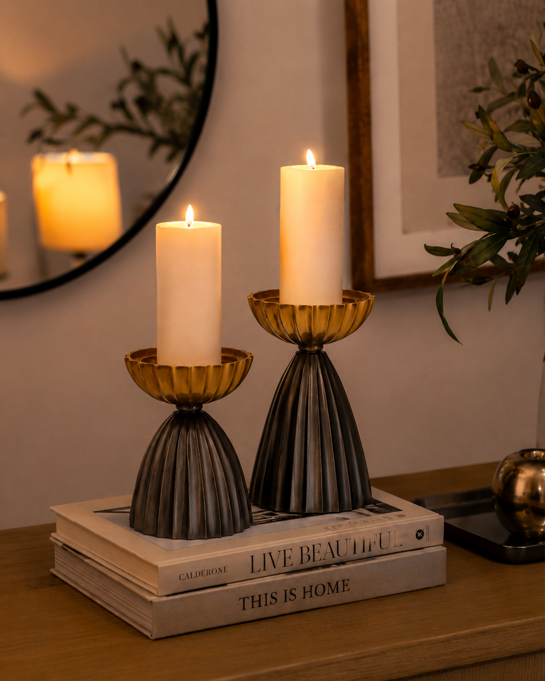 Sahara bloom candle stand set of 2