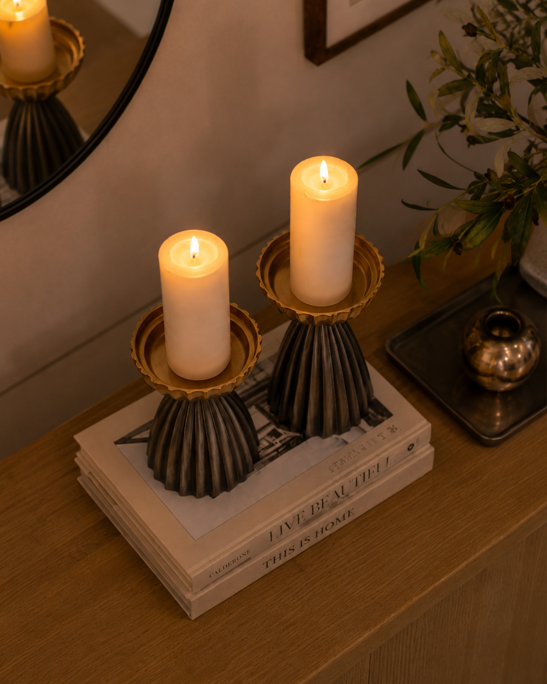 Sahara bloom candle stand set of 2