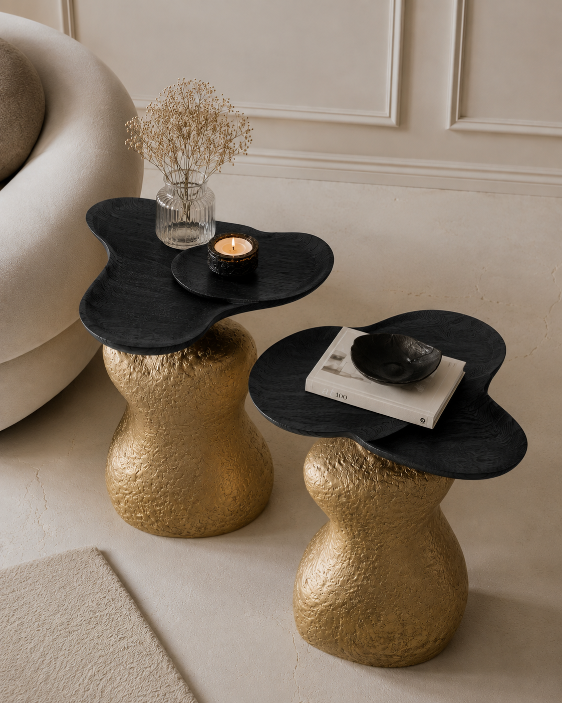 Charcoal Luxury  Table set of 2