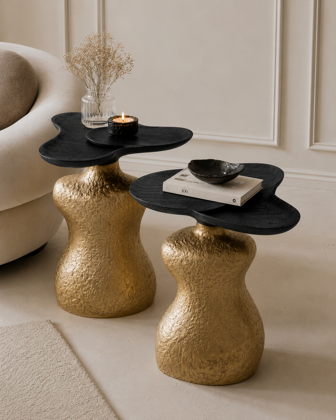 Charcoal Luxury  Table set of 2