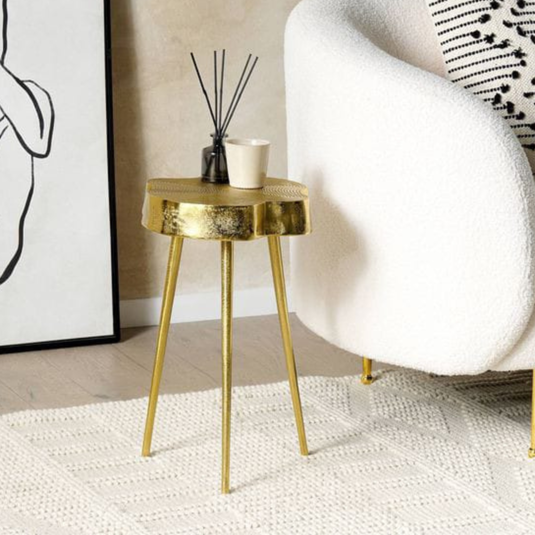  gold metal side table