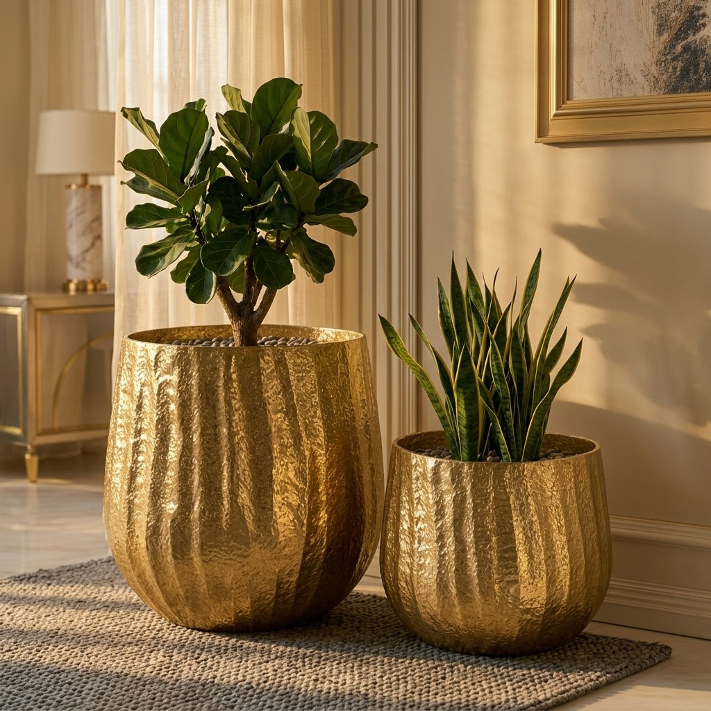 Vilar  Luxury Metal Pot Planter set of 2