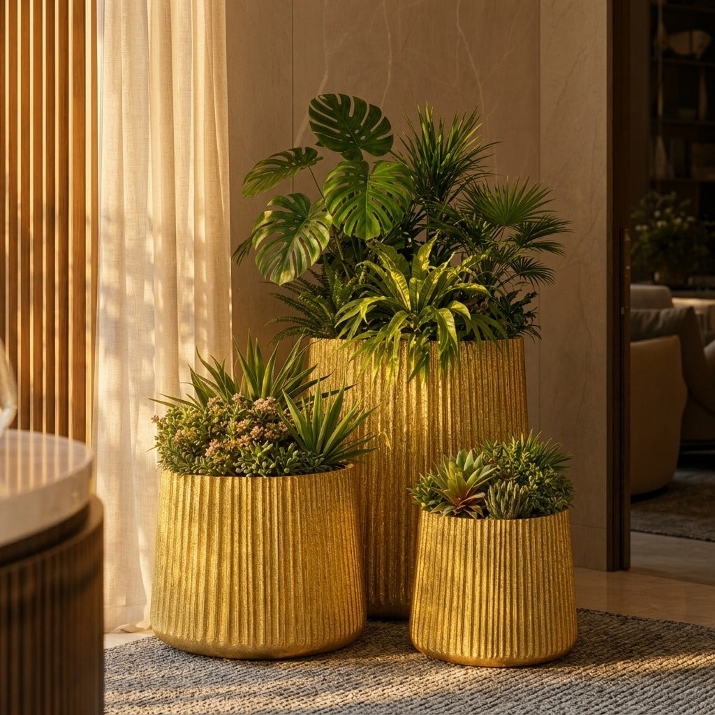 Embrass  Metal Pot Planter set of 3