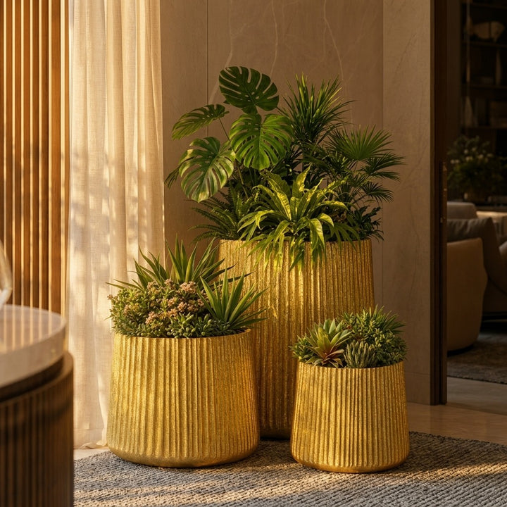 Embrass  Metal Pot Planter set of 3