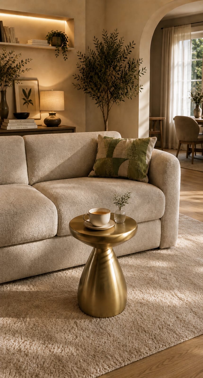 Golden Hourglass Side Table