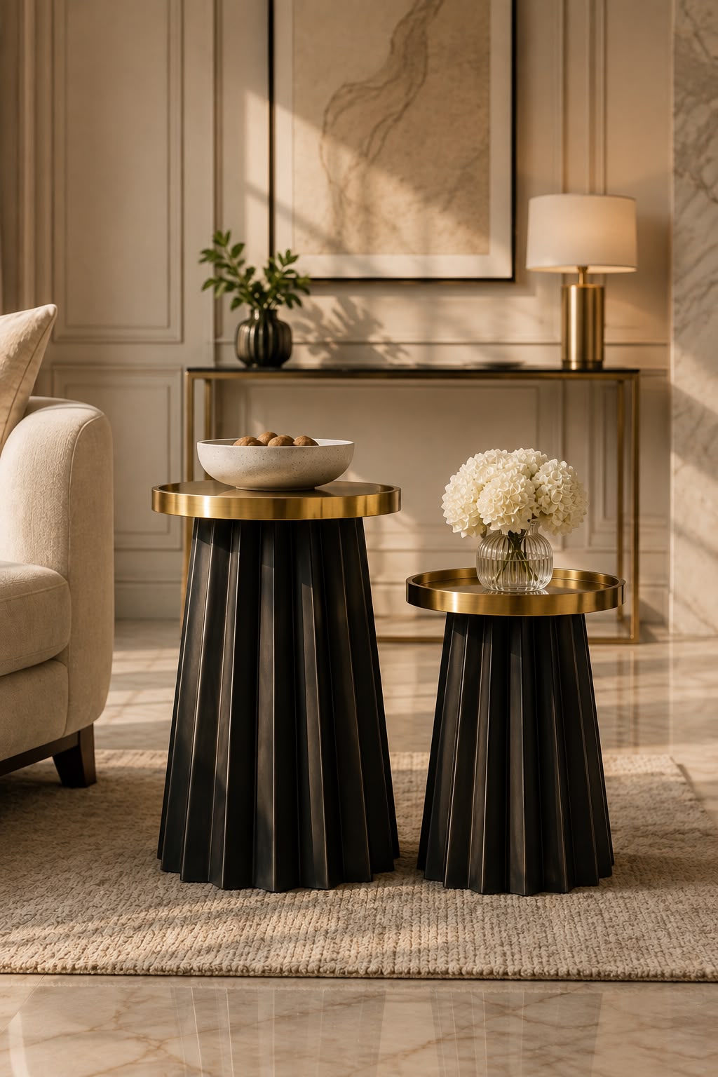 Fluted Nesting Side Tables