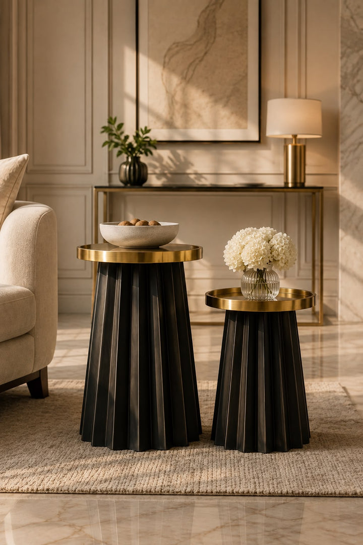 Fluted Nesting Side Tables