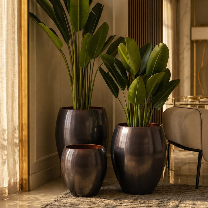 Luxe Copper Egg Planter - Set of 3