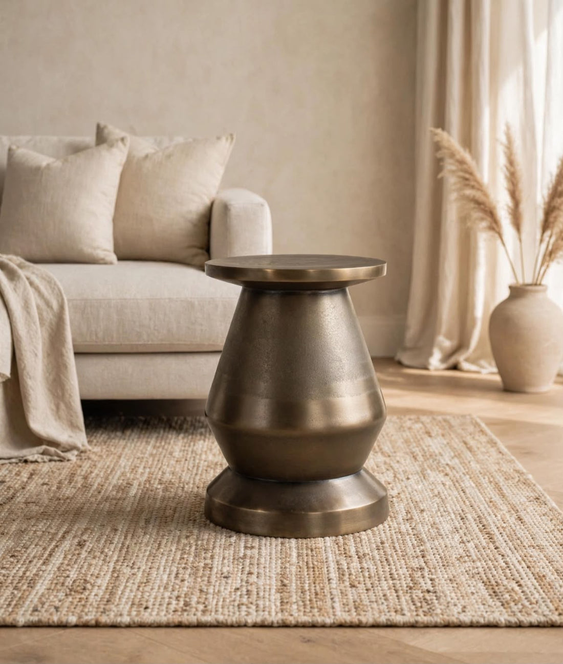 Damaru Brass Side Table