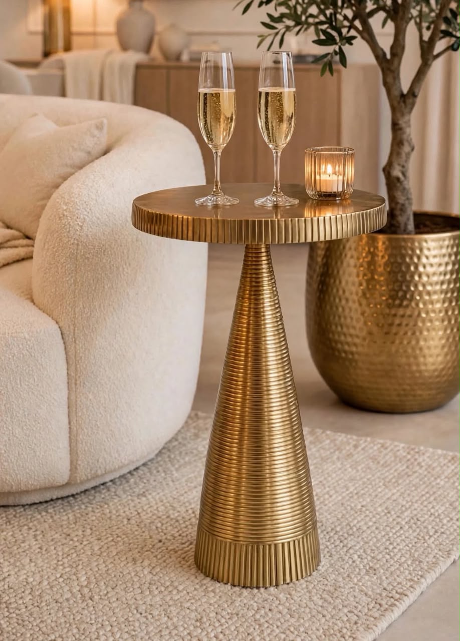 Ribbed Conical Side Table