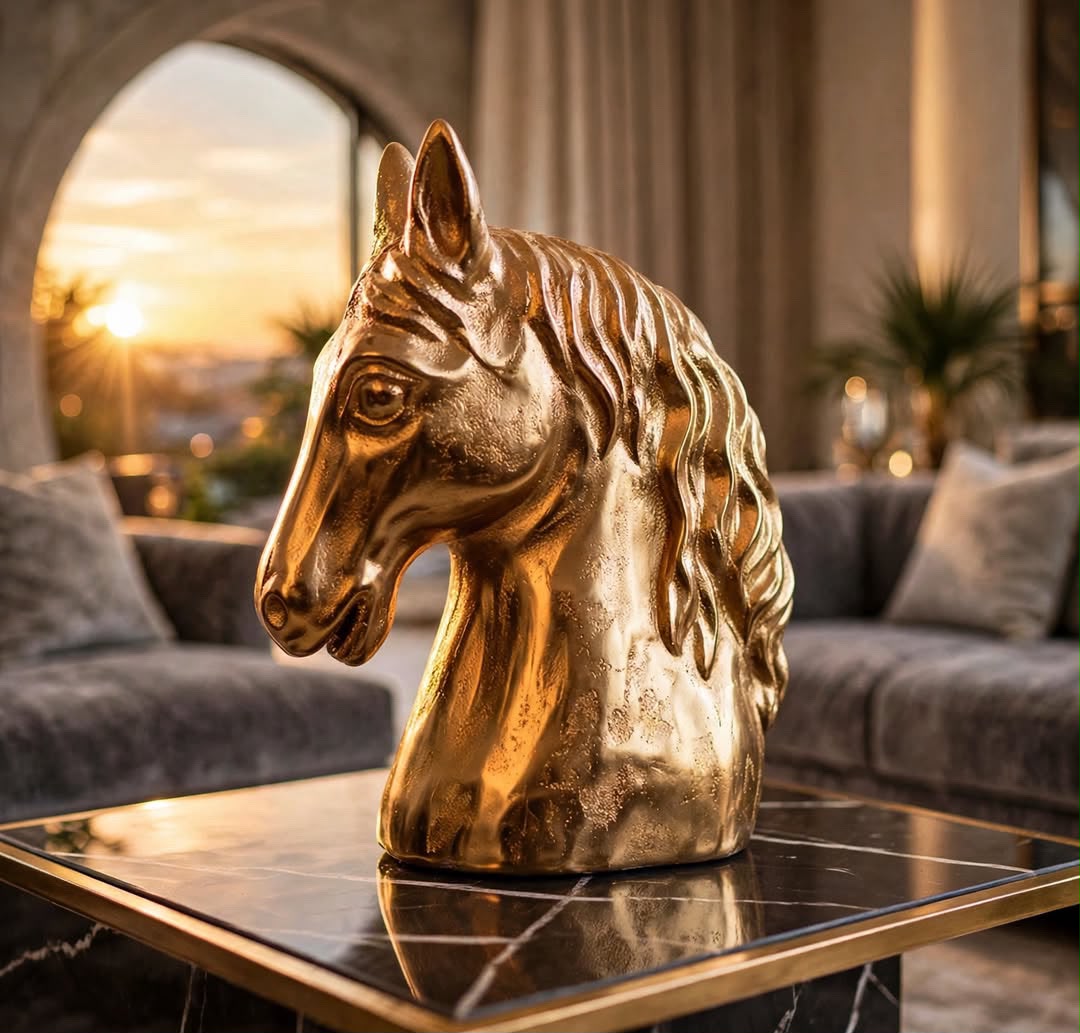 Evlin Oversize Luxury  Horse Head Showpiece