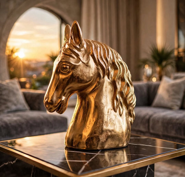 Evlin Oversize Luxury  Horse Head Showpiece