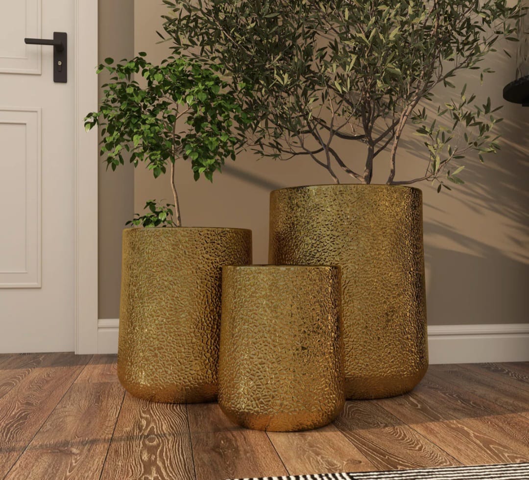 Lasa Luxury Metal Pot Planter set of 3