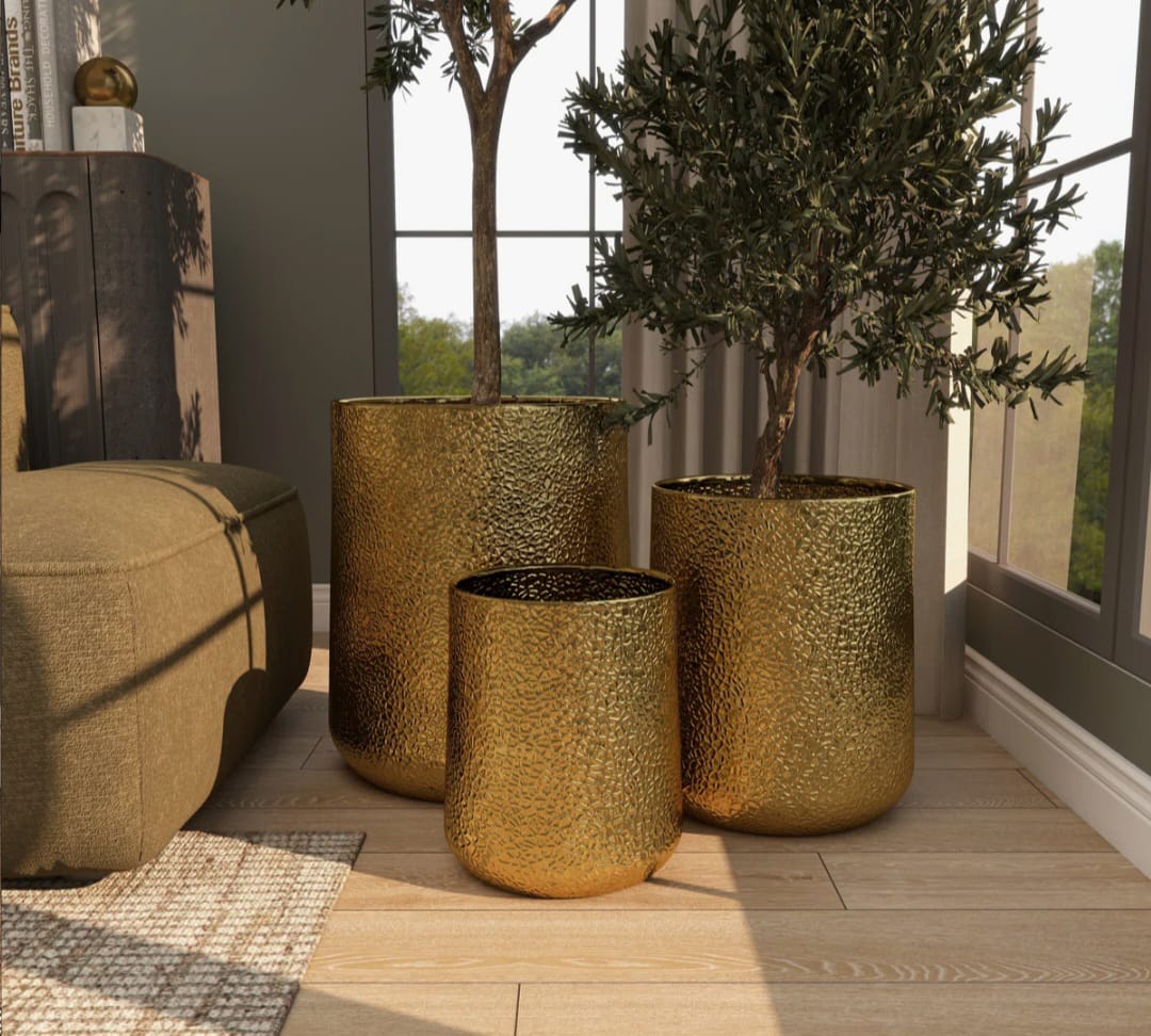 Lasa Luxury Metal Pot Planter set of 3