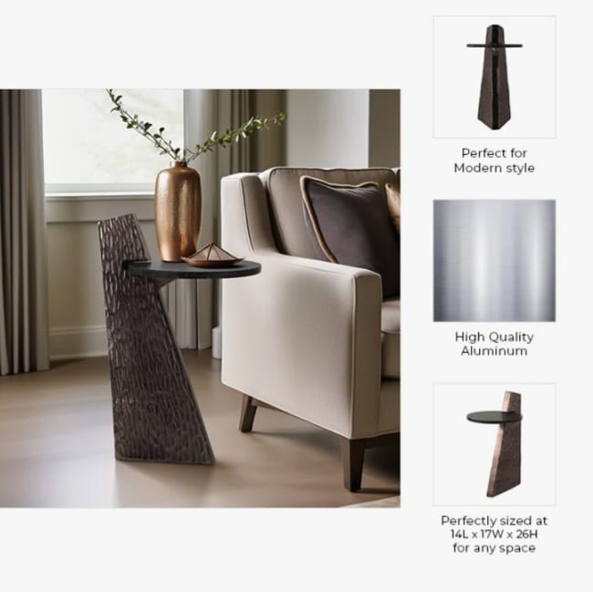 Leon Bronze  Accent Table