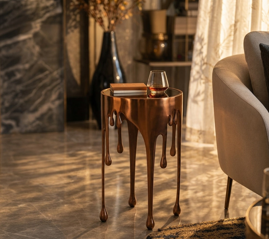 Emora Luxury  Melting Drip Side  Table