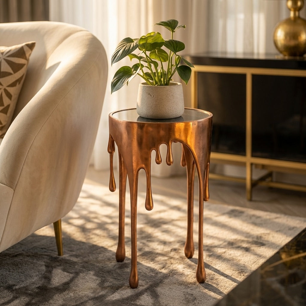 Emora Luxury  Melting Drip Side  Table
