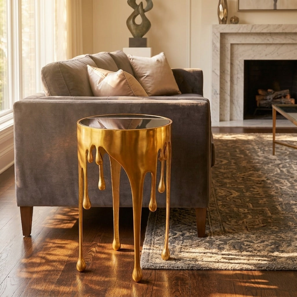 Zahara  Luxury  Melting Drip Side Table