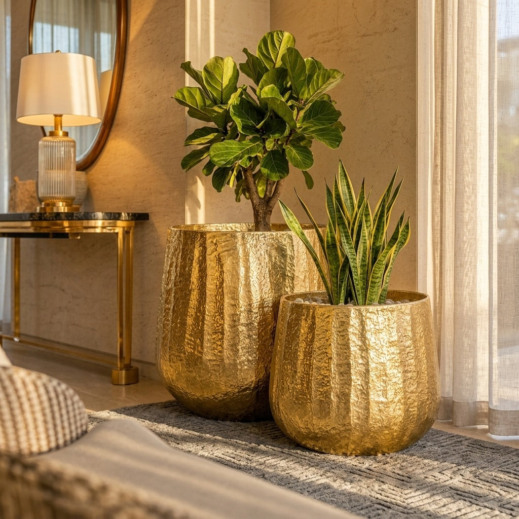 Vilar  Luxury Metal Pot Planter set of 2