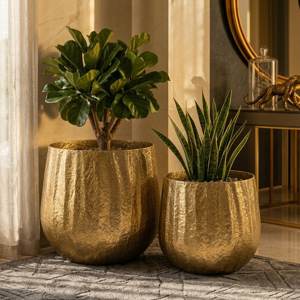 Vilar  Luxury Metal Pot Planter set of 2