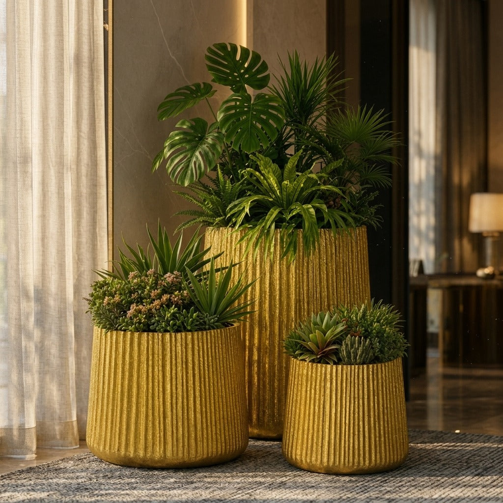 Embrass  Metal Pot Planter set of 3