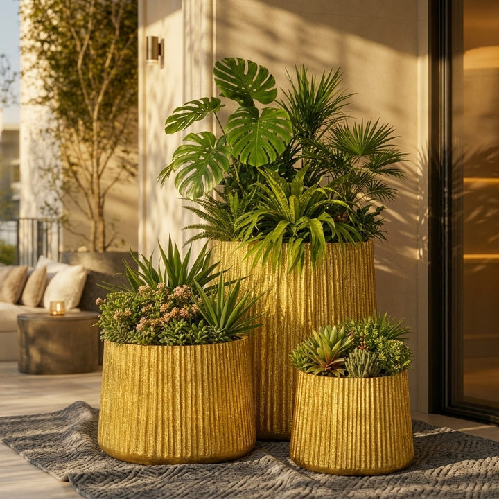 Embrass  Metal Pot Planter set of 3