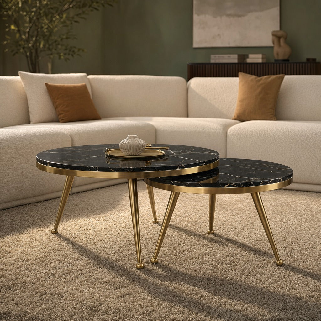 Noir coffe Table Set of 2
