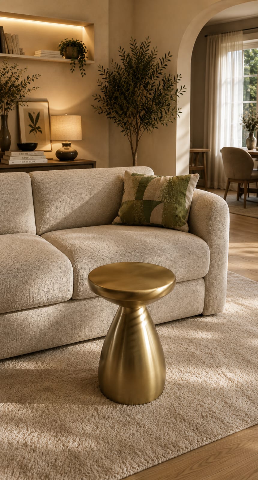 Golden Hourglass Side Table