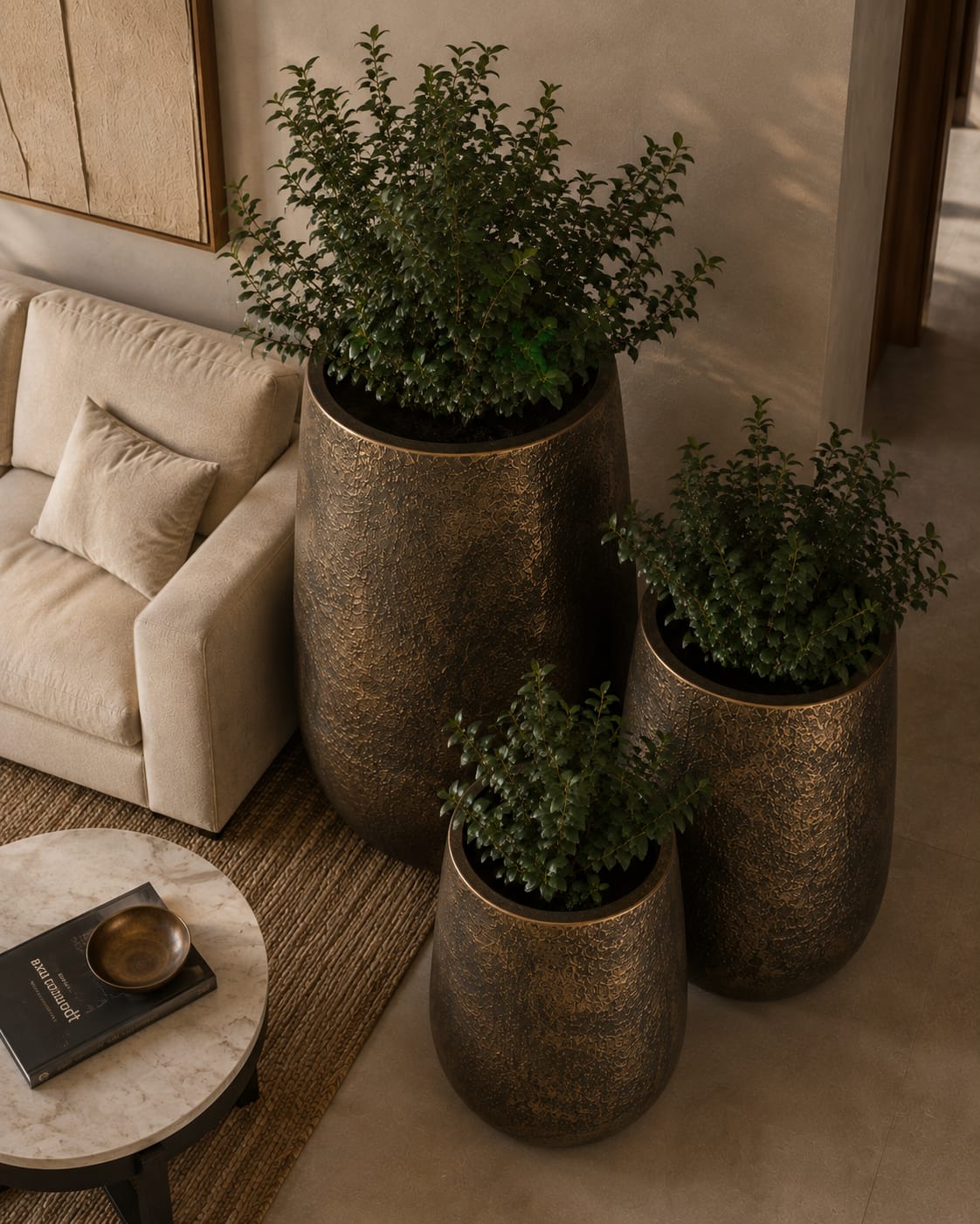 Saara  Luxury Bronze Planter set of 3