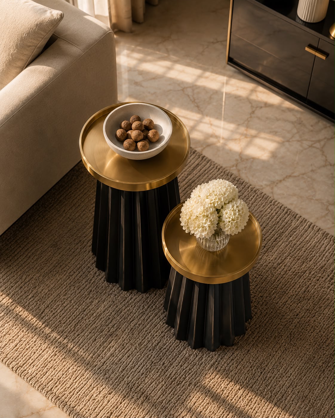 Fluted Nesting Side Tables