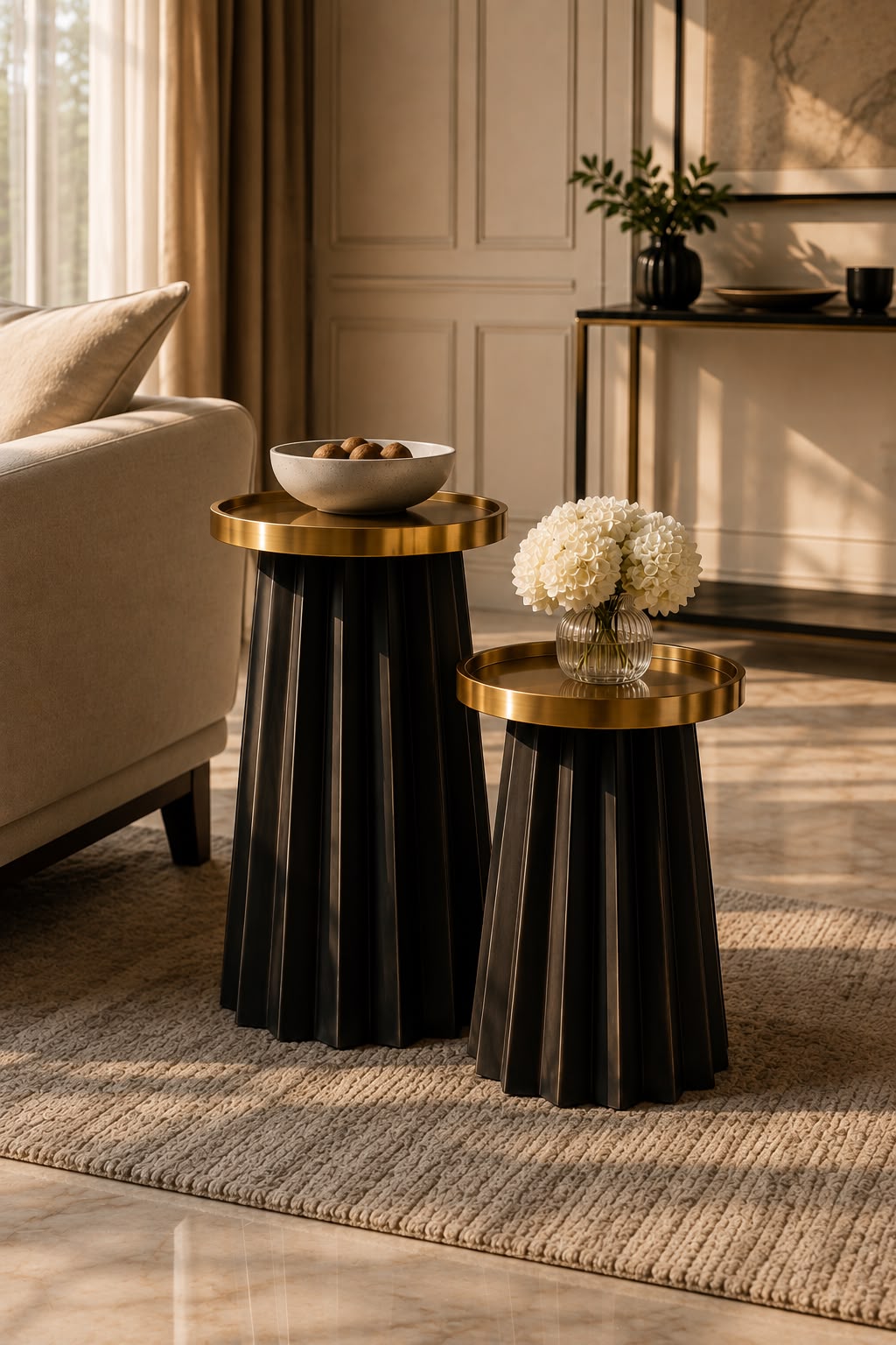 Fluted Nesting Side Tables