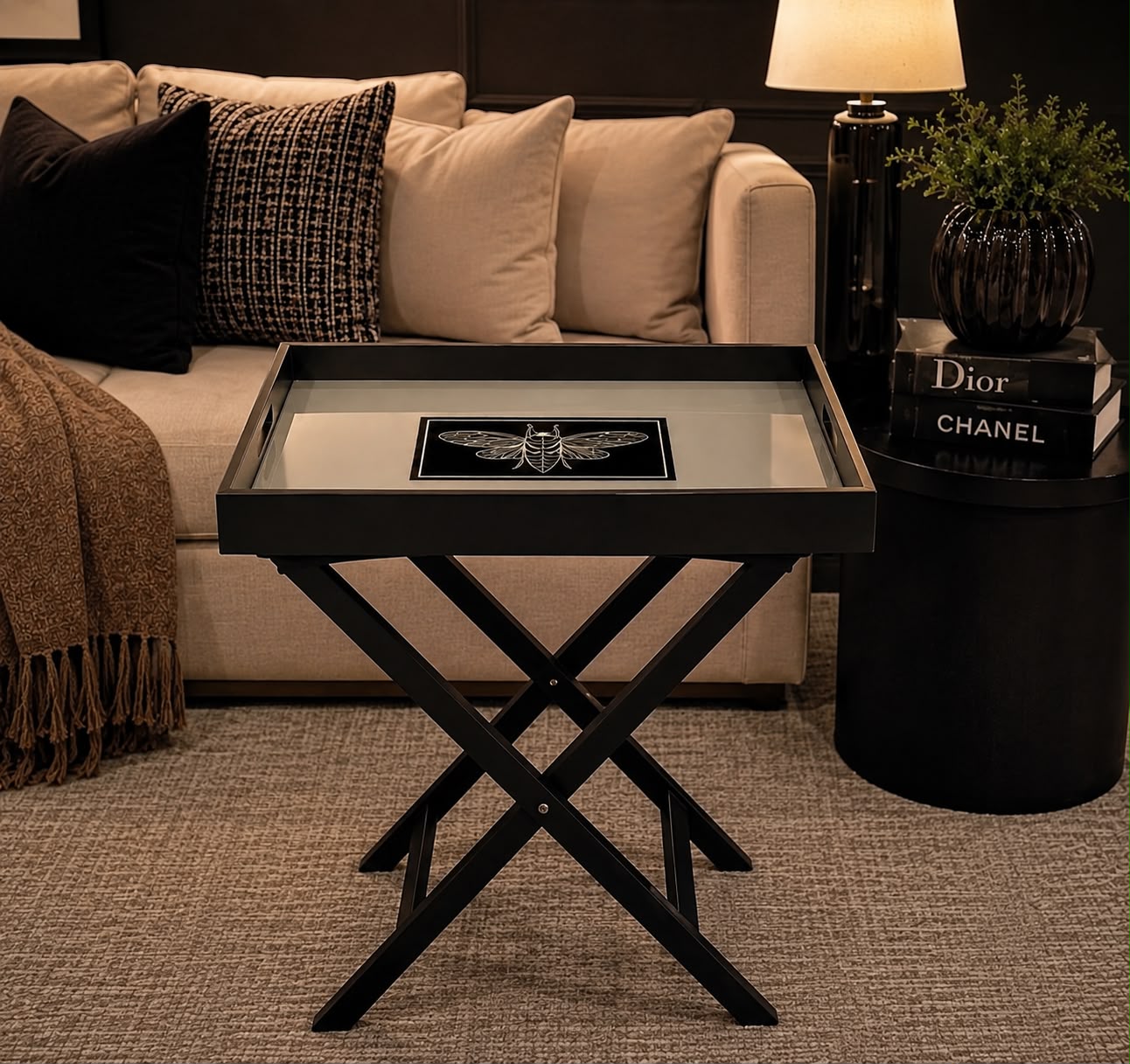 Luxury  Butterfly Butler Tray Table