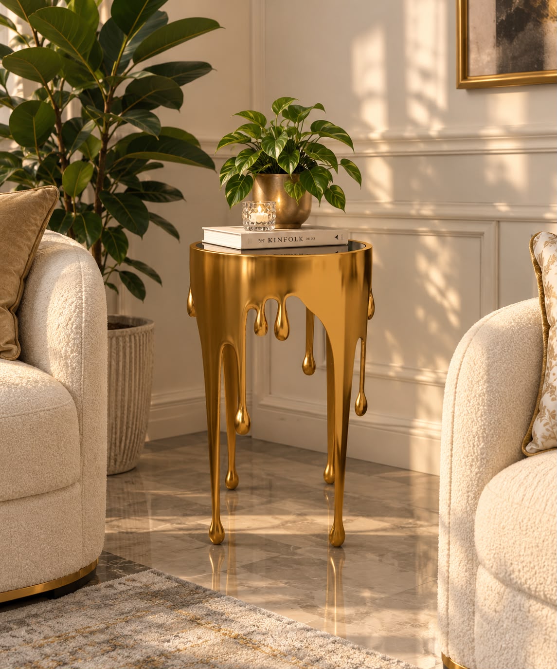 Zahara  Luxury  Melting Drip Side Table