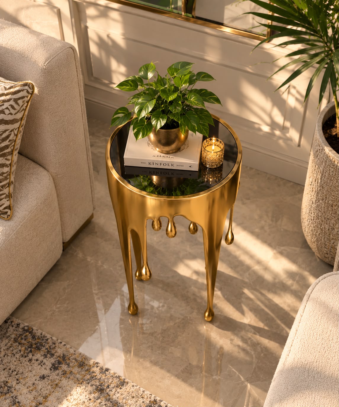 Zahara  Luxury  Melting Drip Side Table