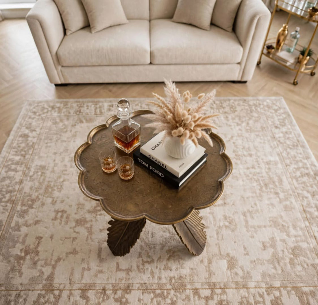 Luxury Feather-Leg Accent Side Table
