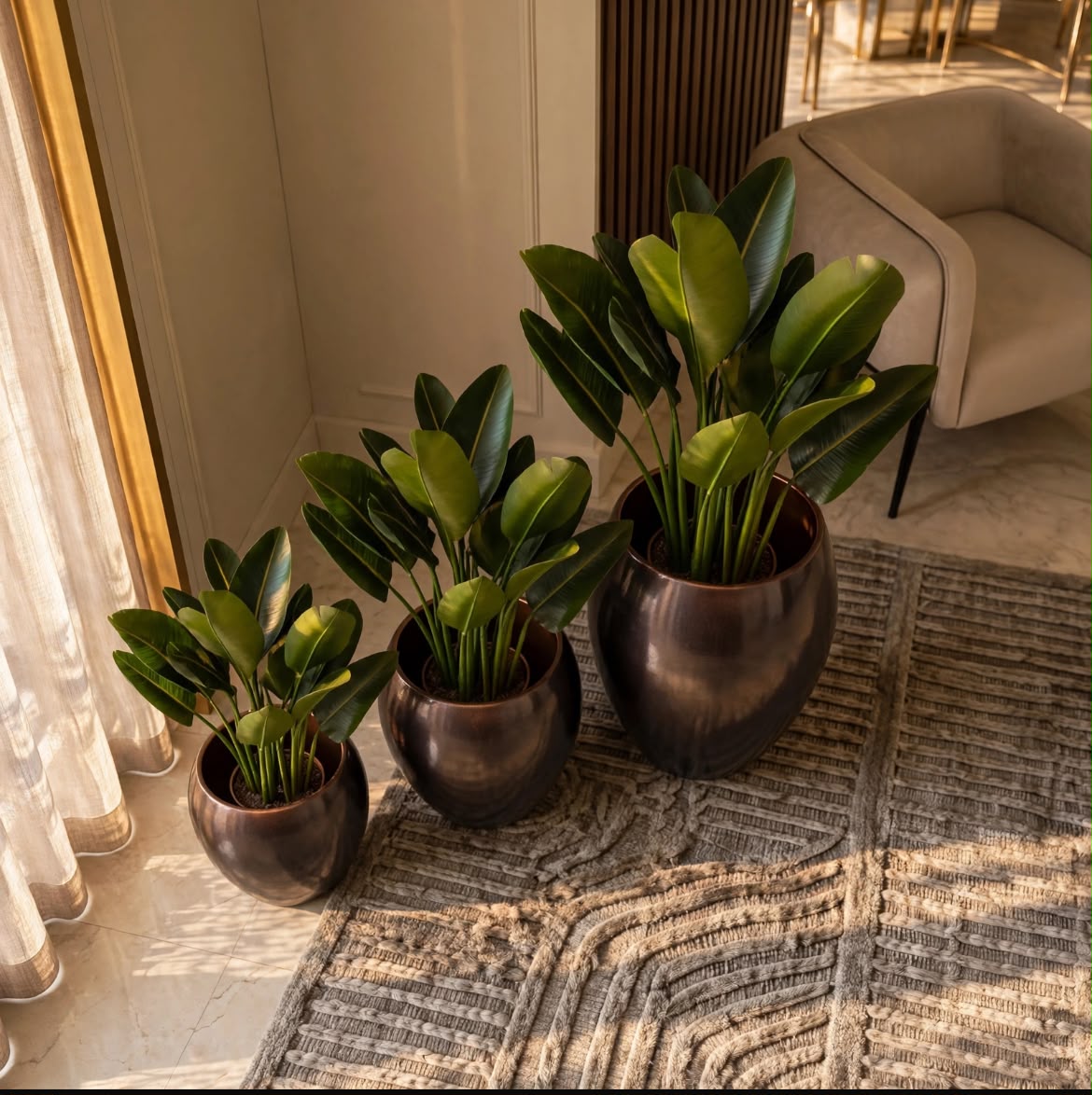 Luxe Copper Egg Planter - Set of 3