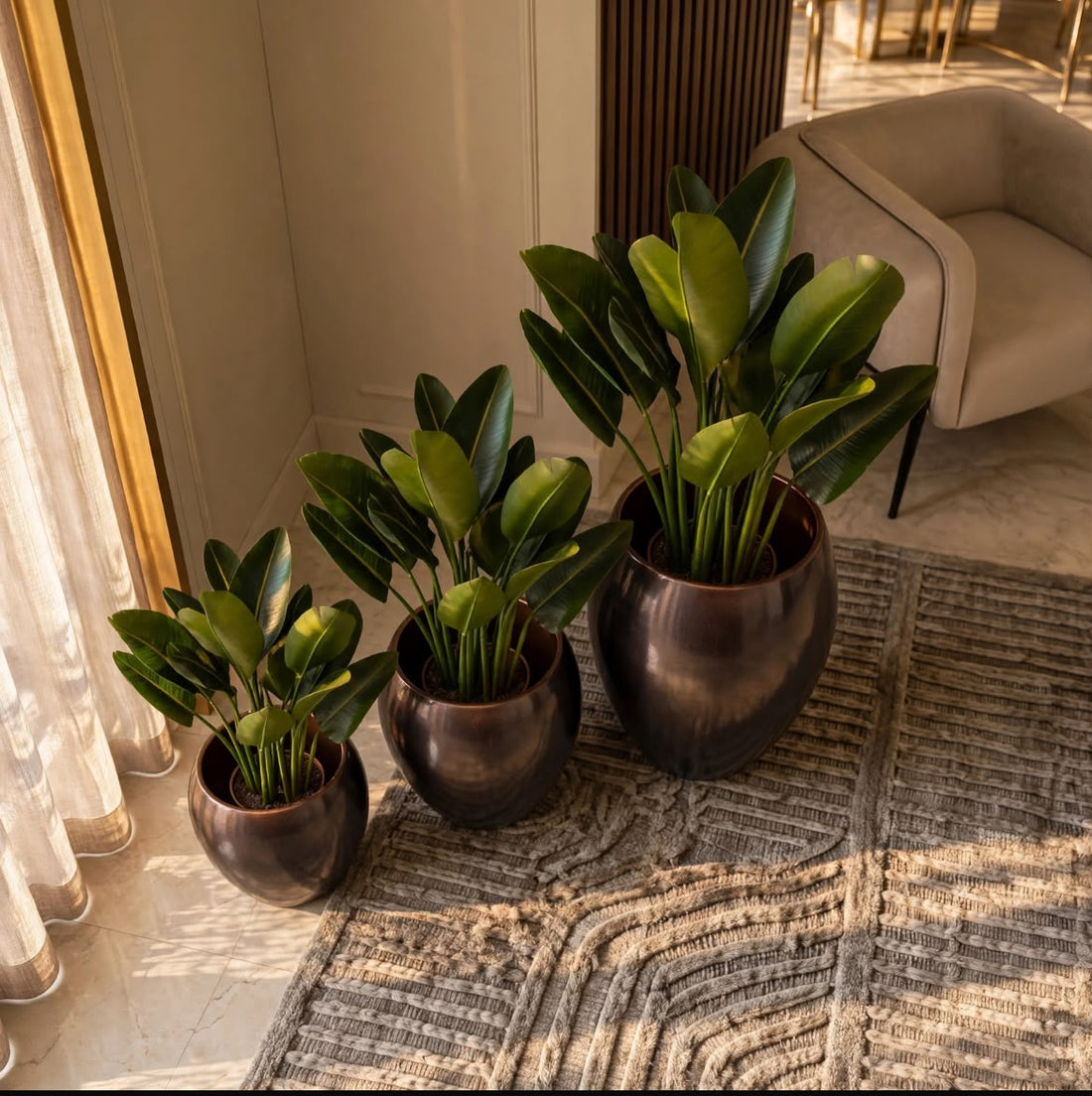 Luxe Copper Egg Planter - Set of 3