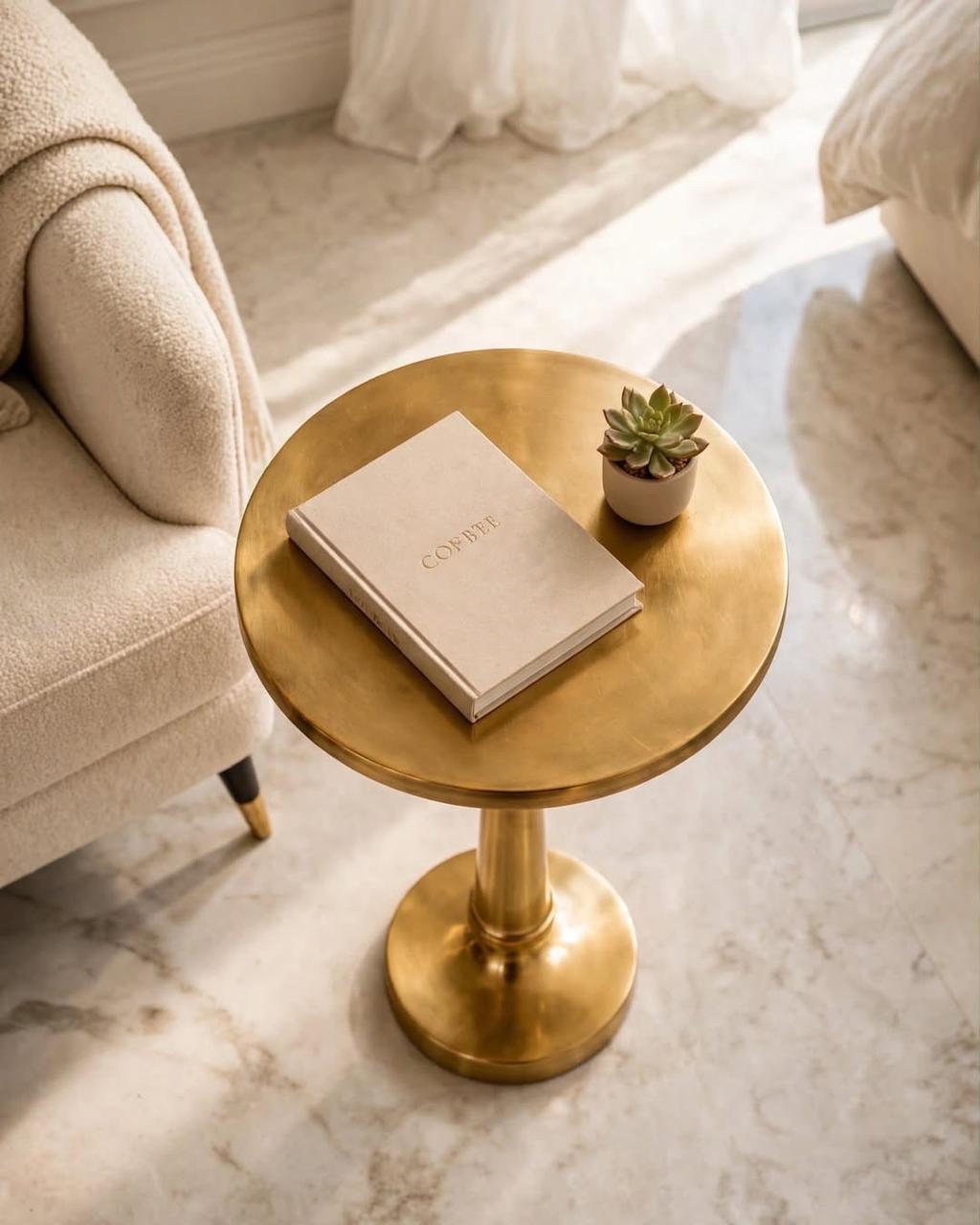 Royal Gold Pedestal Side Table