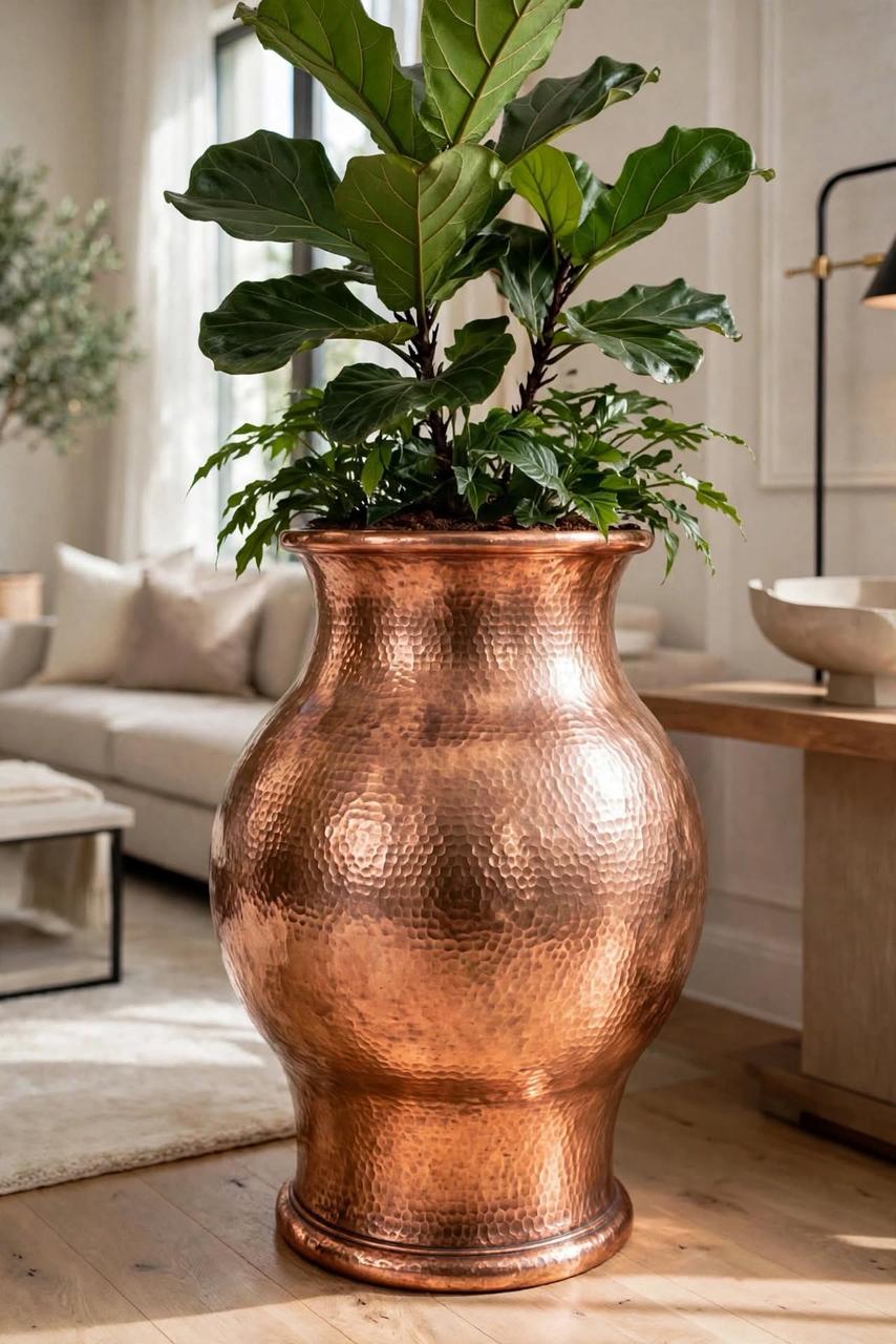 Antique Rose gold luxury pot planter