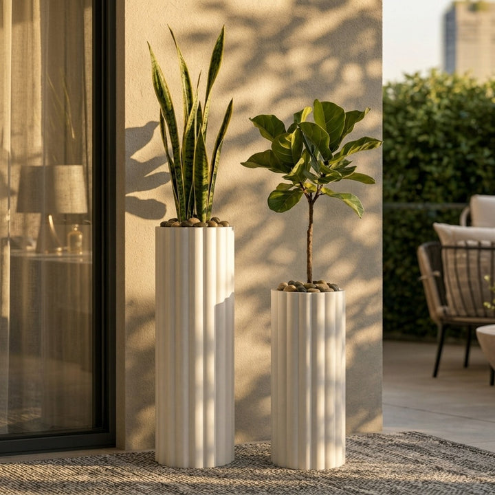 LUTE White Planter Set of 2