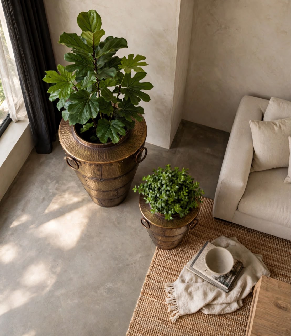 Vintage Riveted Planter  Set of 2