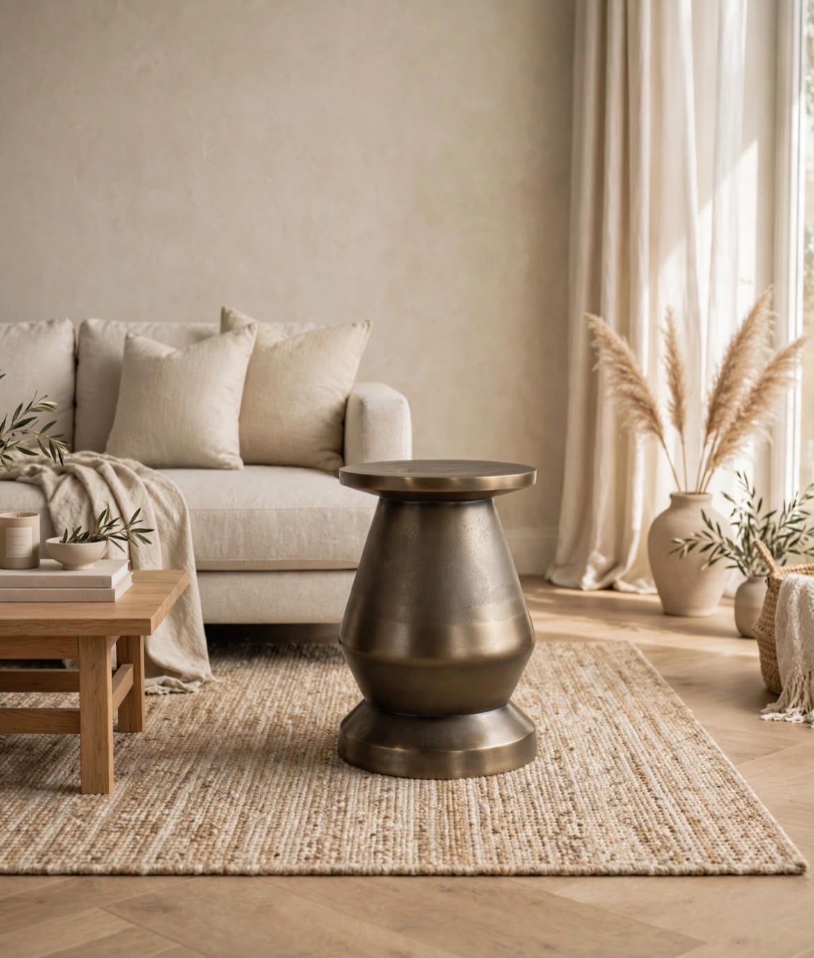 Damaru Brass Side Table