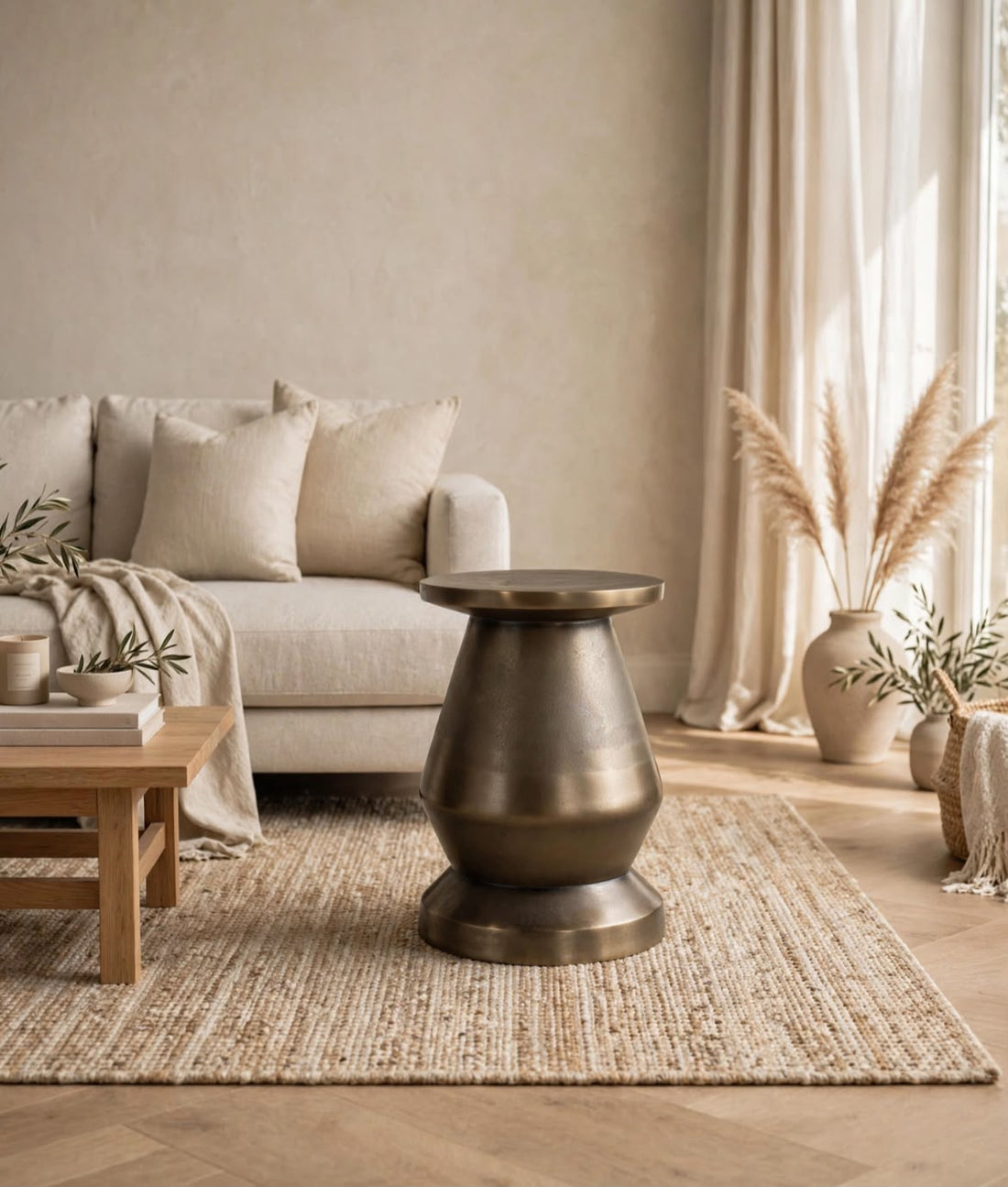 Damaru Brass Side Table