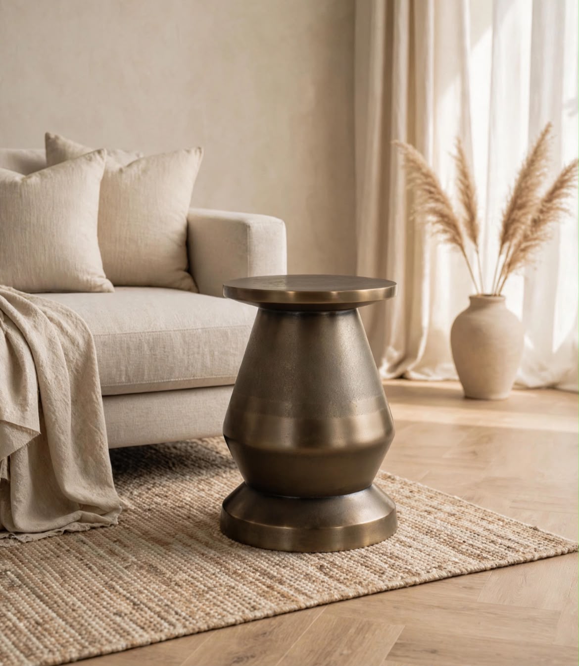 Damaru Brass Side Table