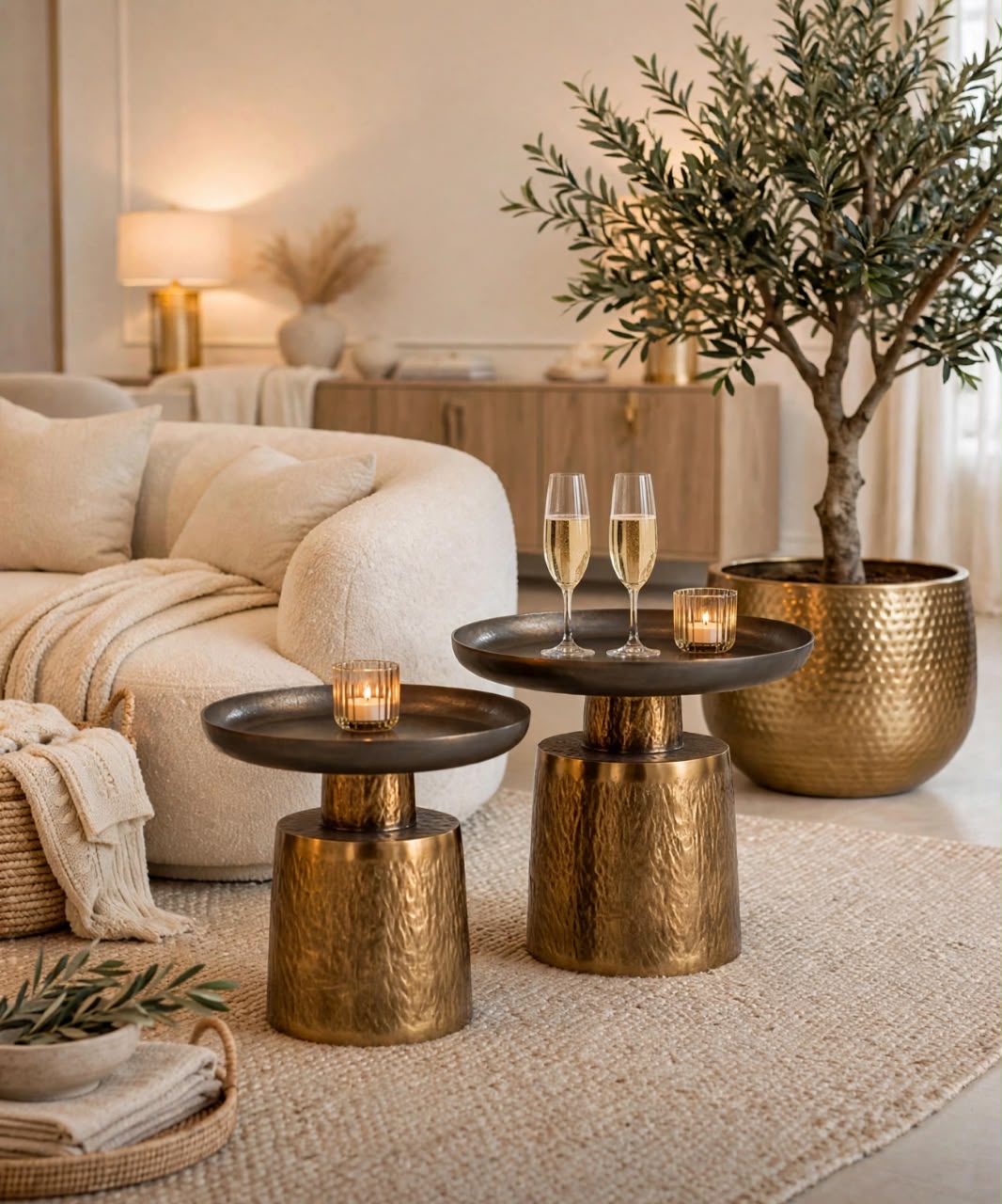 Noir Gold Bowl Table - Set of 2