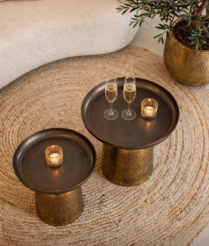 Noir Gold Bowl Table - Set of 2