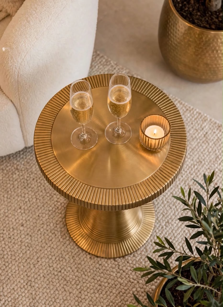 Ribbed Conical Side Table