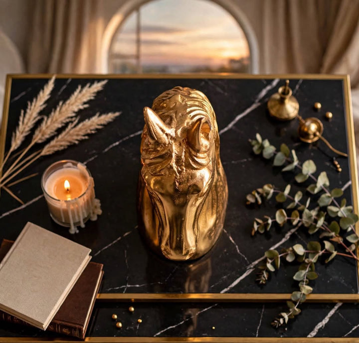 Evlin Oversize Luxury  Horse Head Showpiece